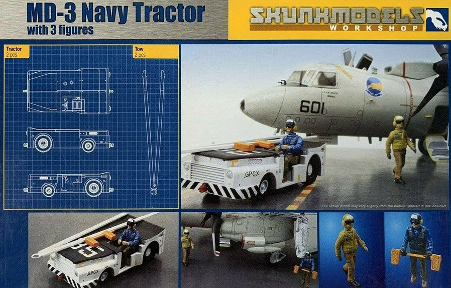 SKUNKMODELS (1/48) MD-3 Navy Tractor Short Type with 3 Figures