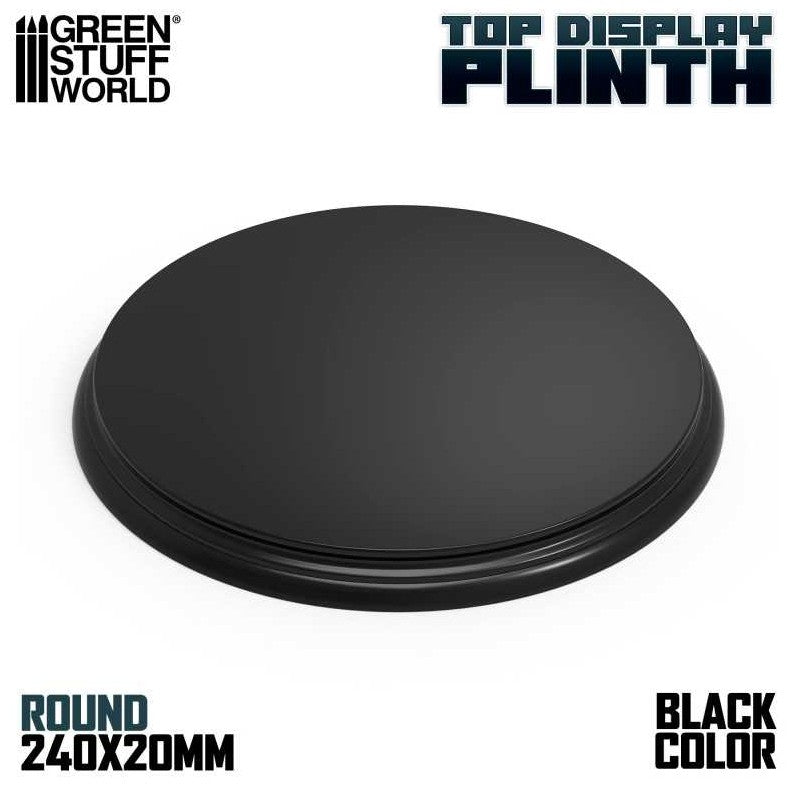 GREEN STUFF WORLD Base de Madera Redonda Negra 240mm
