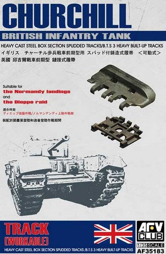 AFV CLUB (1/35) Churchill Heavy Cast Steel Box Section Spudded Tracks /B.T.S 3 Heavy Built-Up Tracks