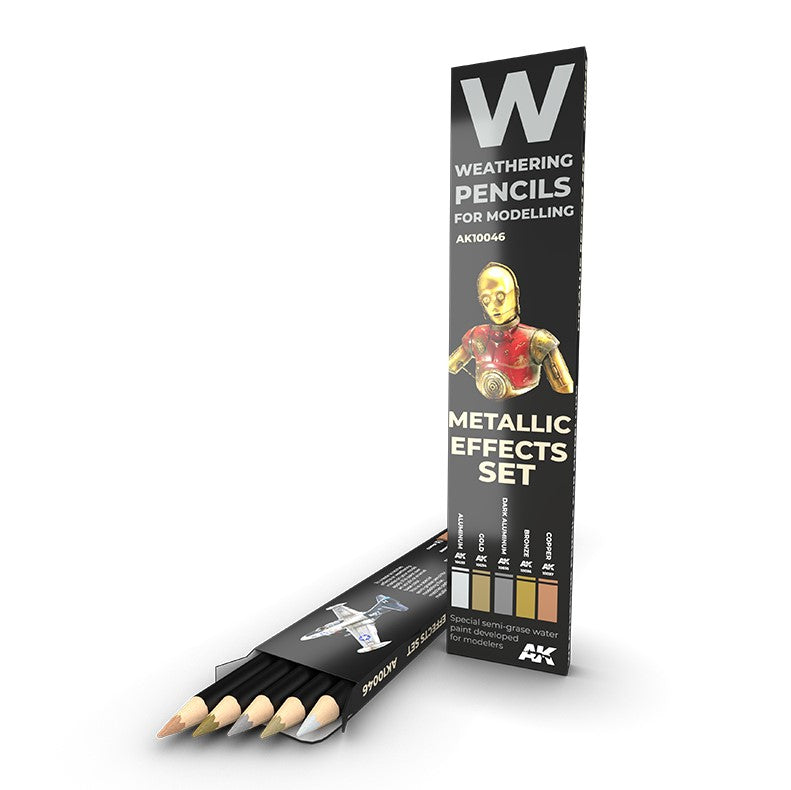 AK INTERACTIVE  Watercolor Pencil Set: Metálicos - Set de efectos (Metallics: Effects set)