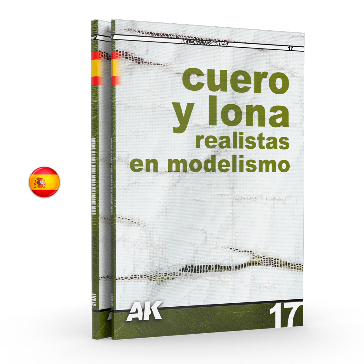 Portada del libro de 88 páginas con técnicas para pintar cuero y lona de AK referencia 543