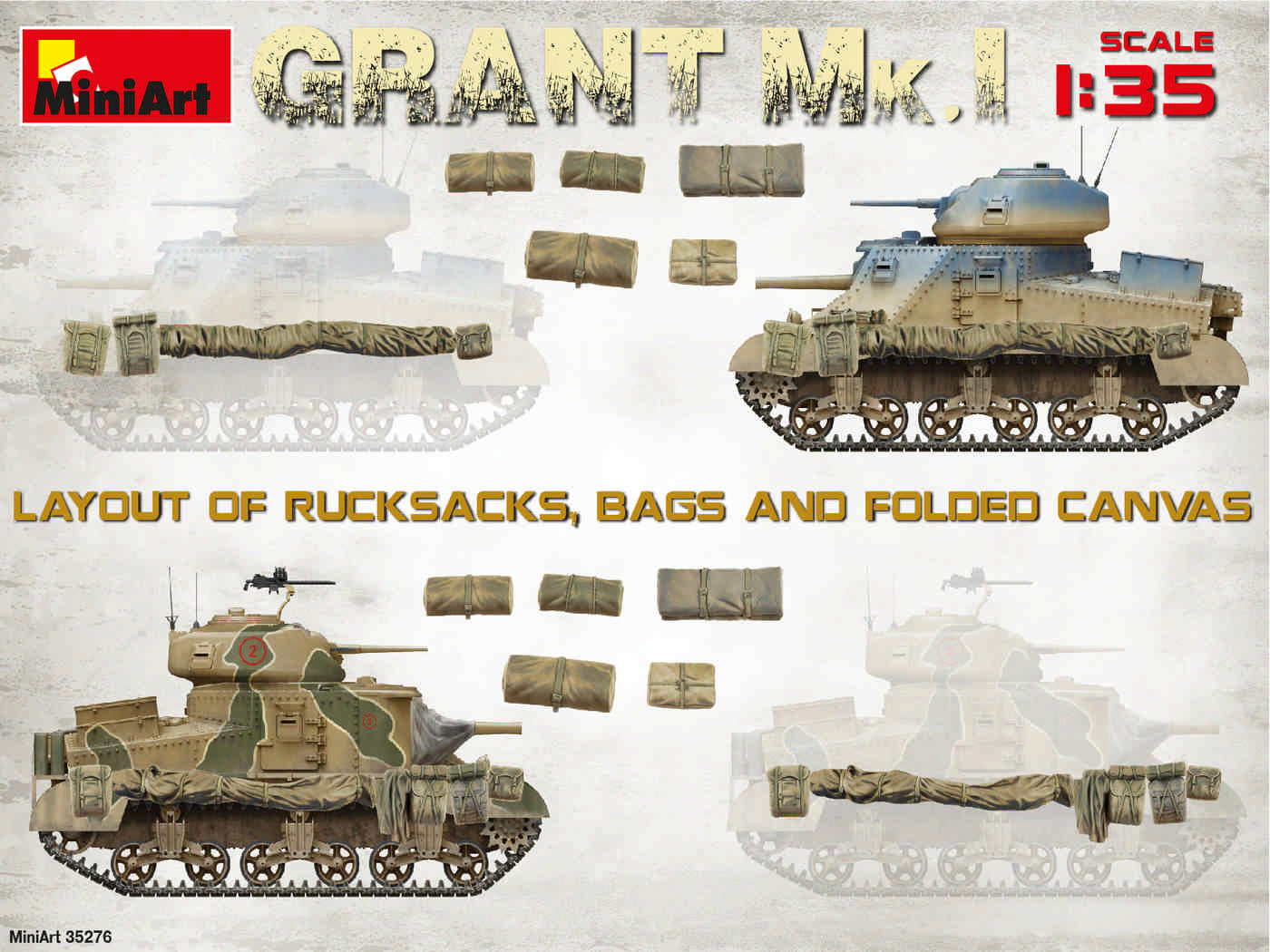 Accesorios de la maqueta del tanque británico Grant Mk.I en escala 1:35 de Miniart referencia 35276