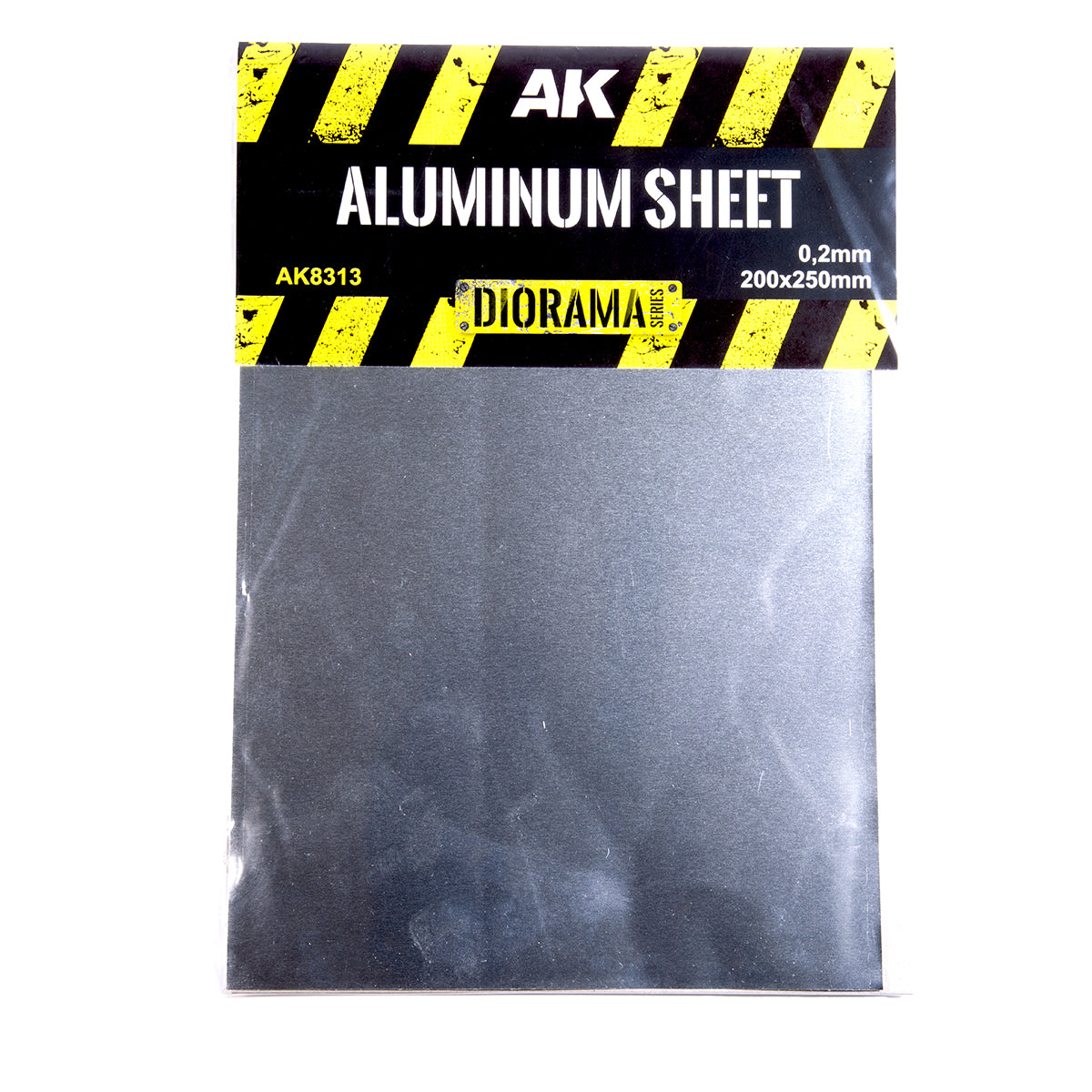 Hoja de aluminio de grosor 0,2mm y tamaño 200x250mm de AK referencia 8313