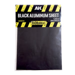 Hoja de aluminio negro de grosor 0,08mm y tamaño 200x250mm de AK referencia 8314