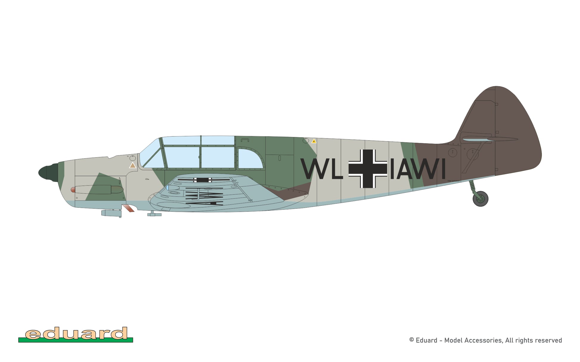 Esquema de pintura de septiembre de 1939 de la maqueta del avión alemán Bf-108 en escala 1:32 del fabricante Eduard versión Weekend referencia 3405