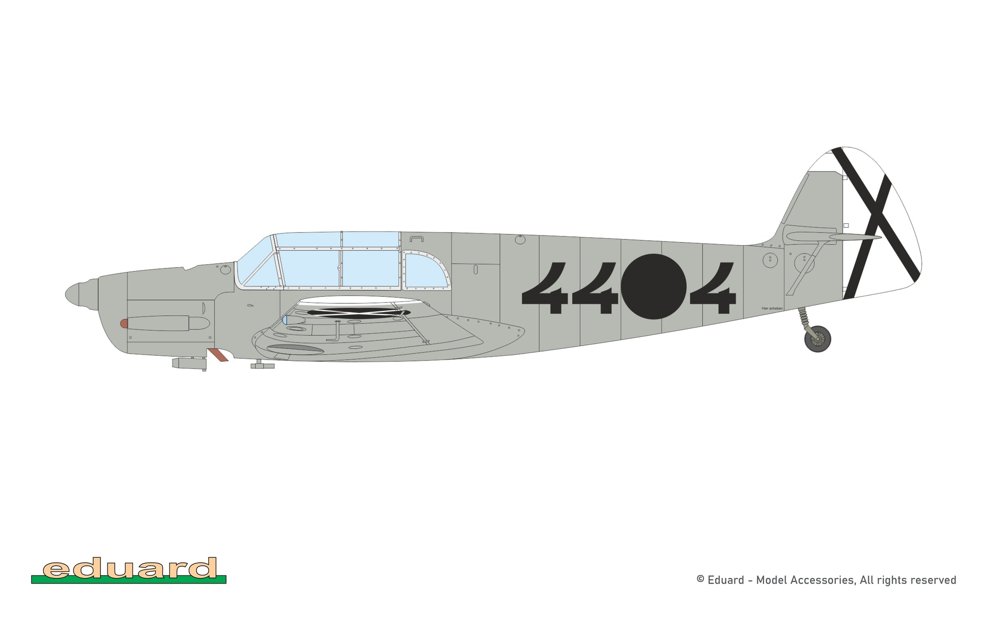 Esquema de pintura de la Legion Condor de la maqueta del avión alemán Bf-108 en escala 1:32 del fabricante Eduard versión Weekend referencia 3405