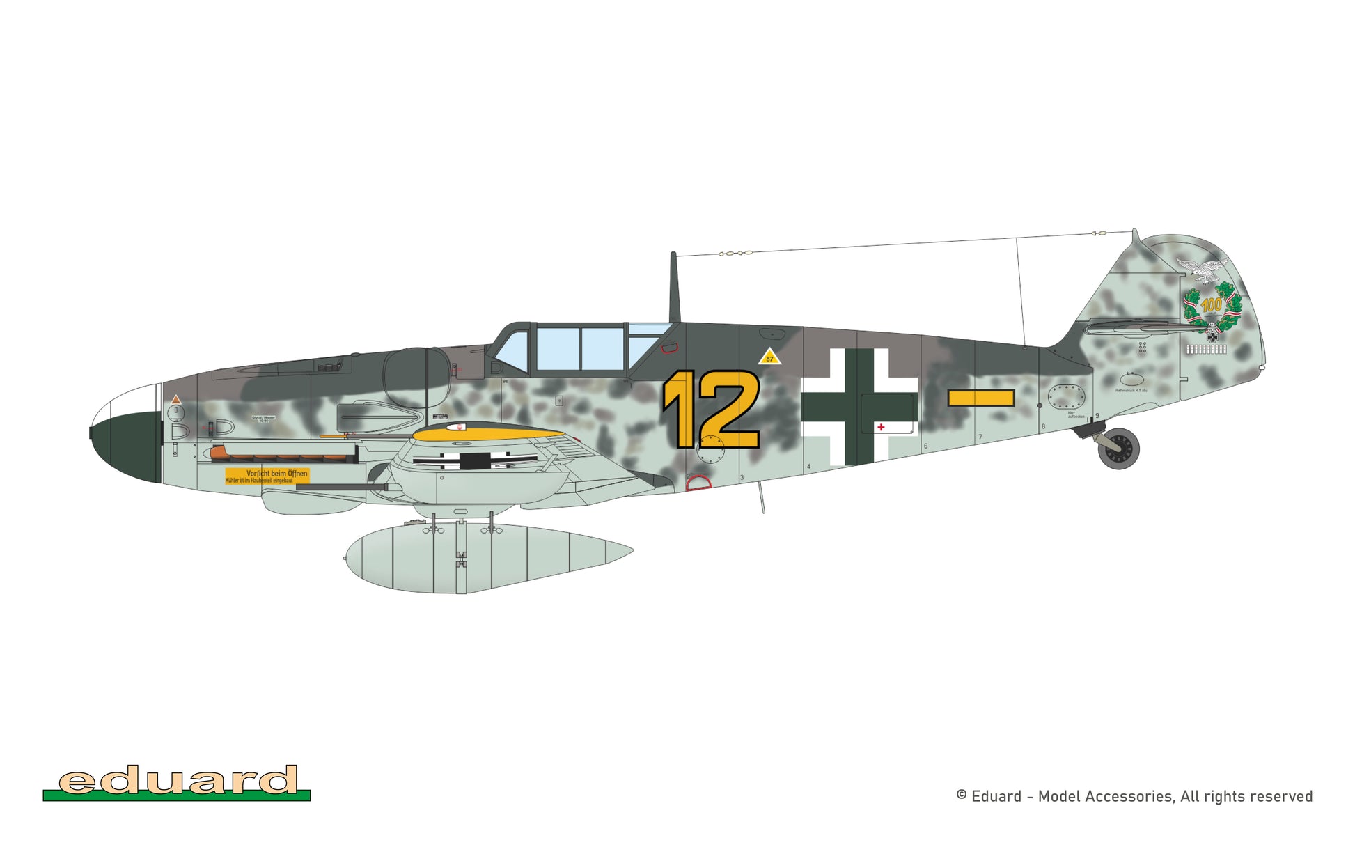 Esquema de camuflaje 2 de la maqueta del caza alemán BF-109 G-6 de Eduard con referencia 7475