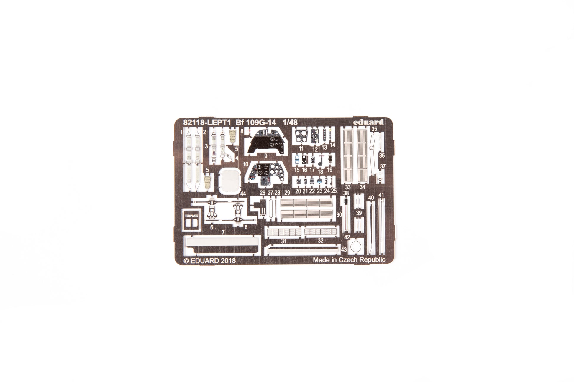 Fotograbados de la maqueta del caza alemán Bf-109 G14 edición ProfiPACK en escala 1:48 de Eduard referencia 82118