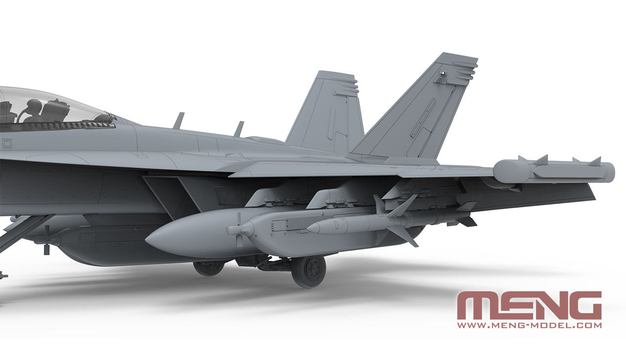 Detalle del ala de la maqueta del caza en versión de ataque electrónico EA-18G Growler en escala 1:48 de Meng referencia LS-014