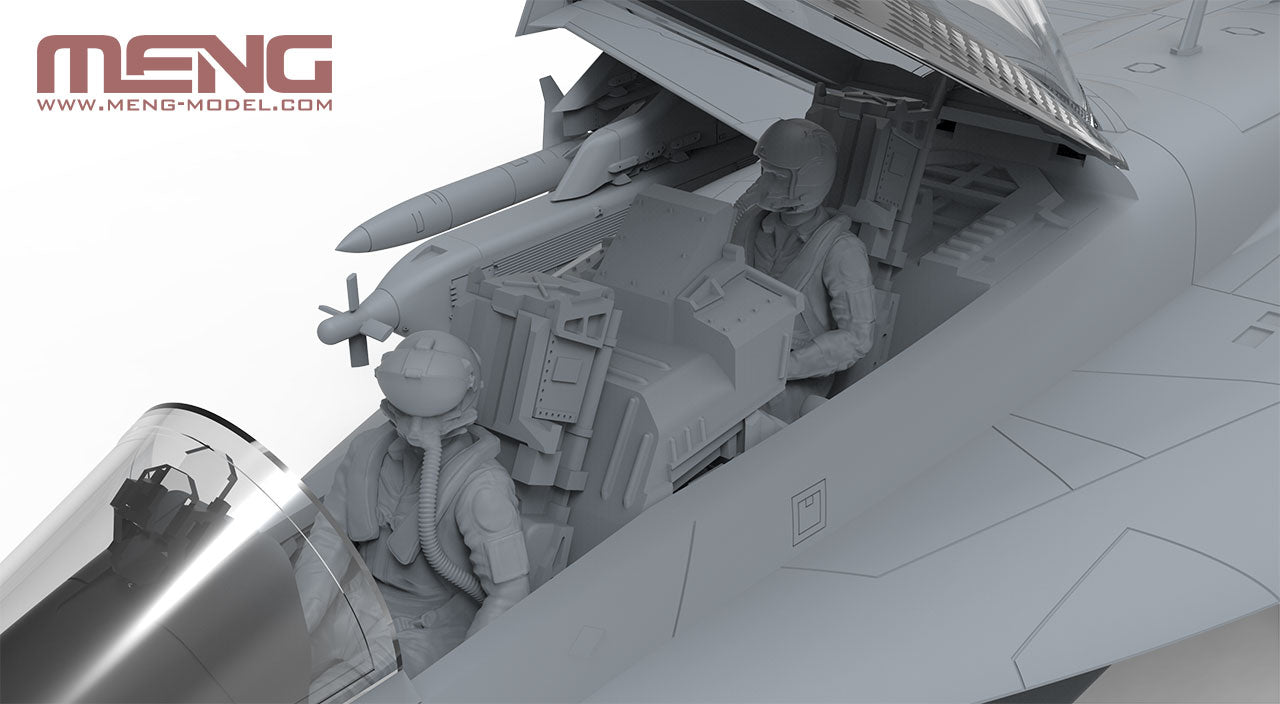 Detalle de la cabina de la maqueta del caza en versión de ataque electrónico EA-18G Growler en escala 1:48 de Meng referencia LS-014