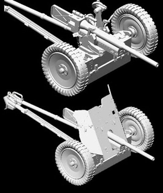 Detalle del cañón de la maqueta de dotación alemana de cañón anti-carro Pak35/36 en escala 1:35 de Dragon referencia 6697