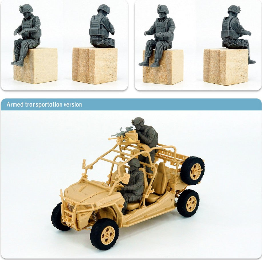 Figuras de tripulacion de vehiculo tactico americano MRZR D4 de Maic Factory 7502