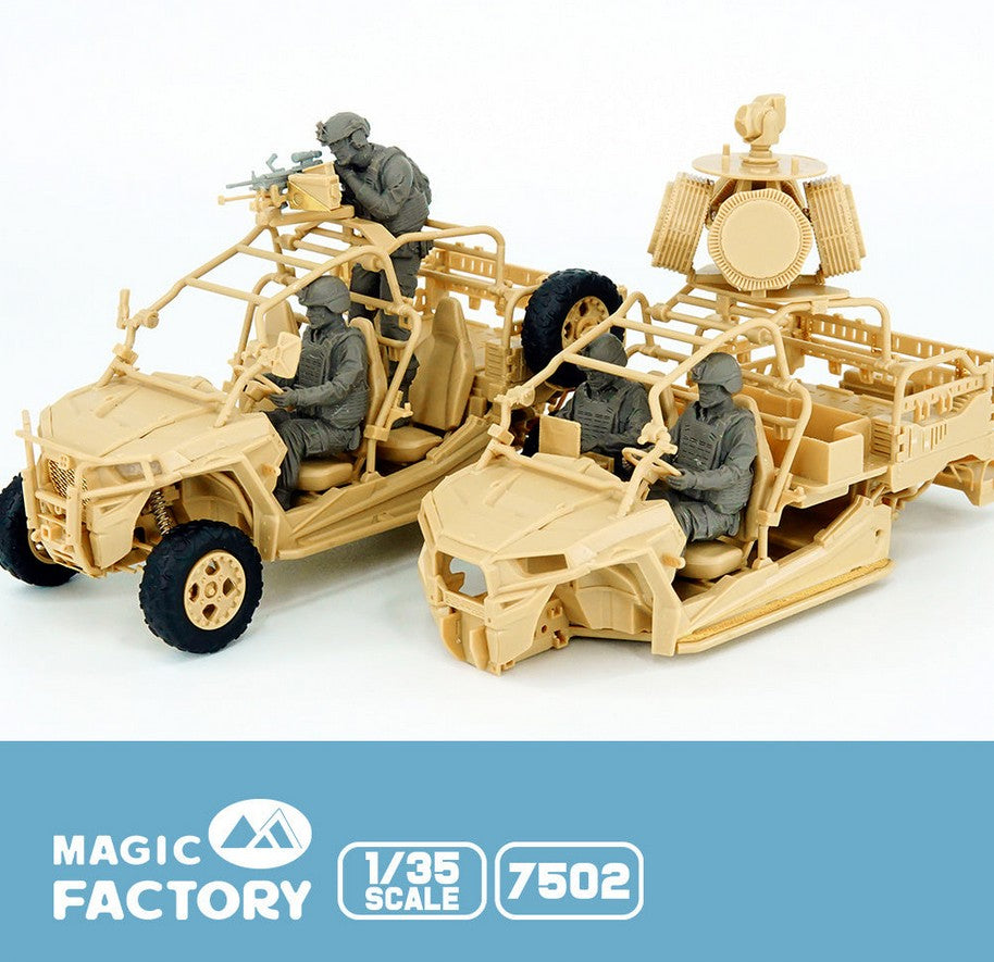 Figuras de tripulacion de vehiculo tactico americano MRZR D4 de Maic Factory 7502 foto de las dos tripulaciones