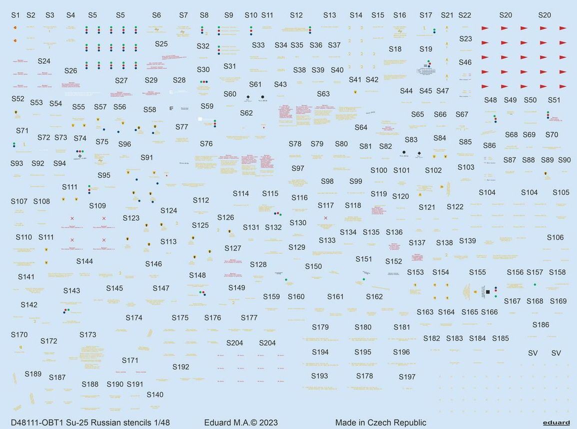 EDUARD (1/48) Su-25 Russian Stencils (ZVEZDA)