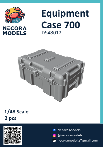 Set de 2 cajas de 70cm para transportar equipamiento militar moderno en escala 1:48 de Necora Models referencia 48012