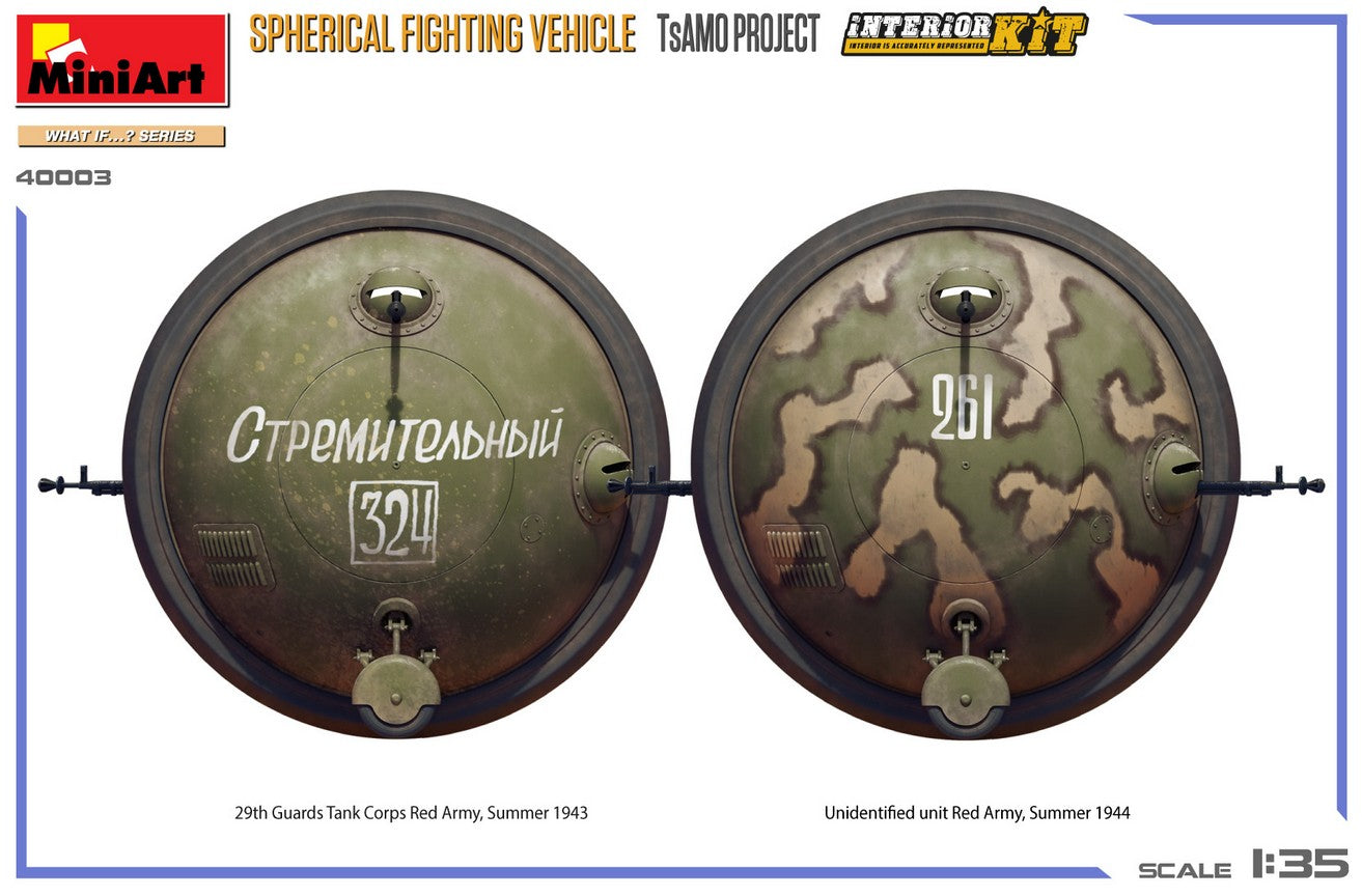Esquema de pintura 2 de la maqueta de la Spherical Fighting Combat Vehicle TsAMO Project con interiores a escala 1:35 de Miniart referencia 40003