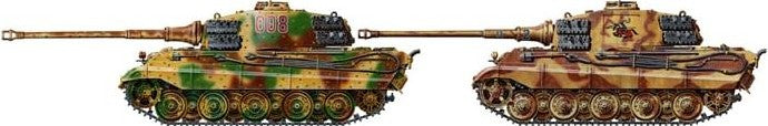 Esquemas de pintura de la maqueta del carro pesado alemán King Tiger en su versión de producción en escala 1:48 de Tamiya con referencia 32536