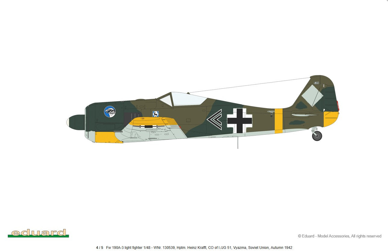 FW190 A3 Light Fighter Esquema I/JG51 82141 Eduard ProfiPACK