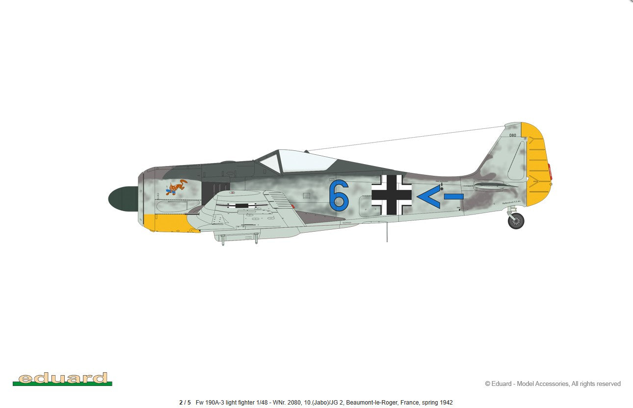 FW190 A3 Light Fighter Esquema 10 Jabo/JG2 82141 Eduard ProfiPACK