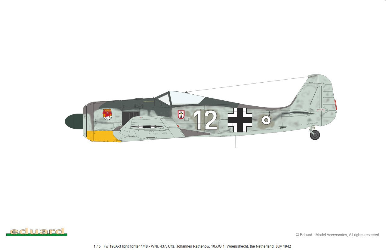 FW190 A3 Light Fighter Esquema 10/JG1 82141 Eduard ProfiPACK