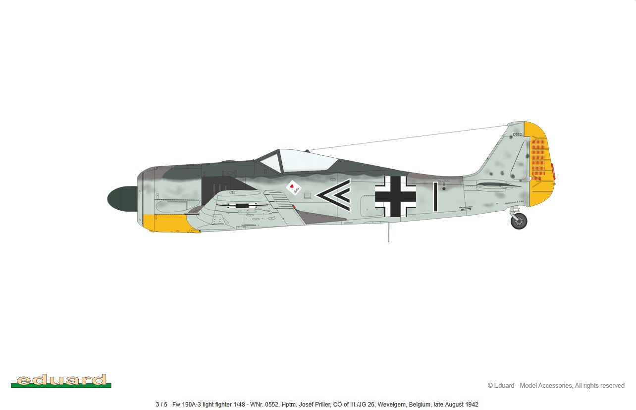 FW190 A3 Light Fighter Esquema III/JG26 82141 Eduard ProfiPACK