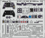 Fotograbados para el interior de la cabina la maqueta del caza Bf 109G en escala 1:32 de Revell fabricado por Eduard con referencia 33337