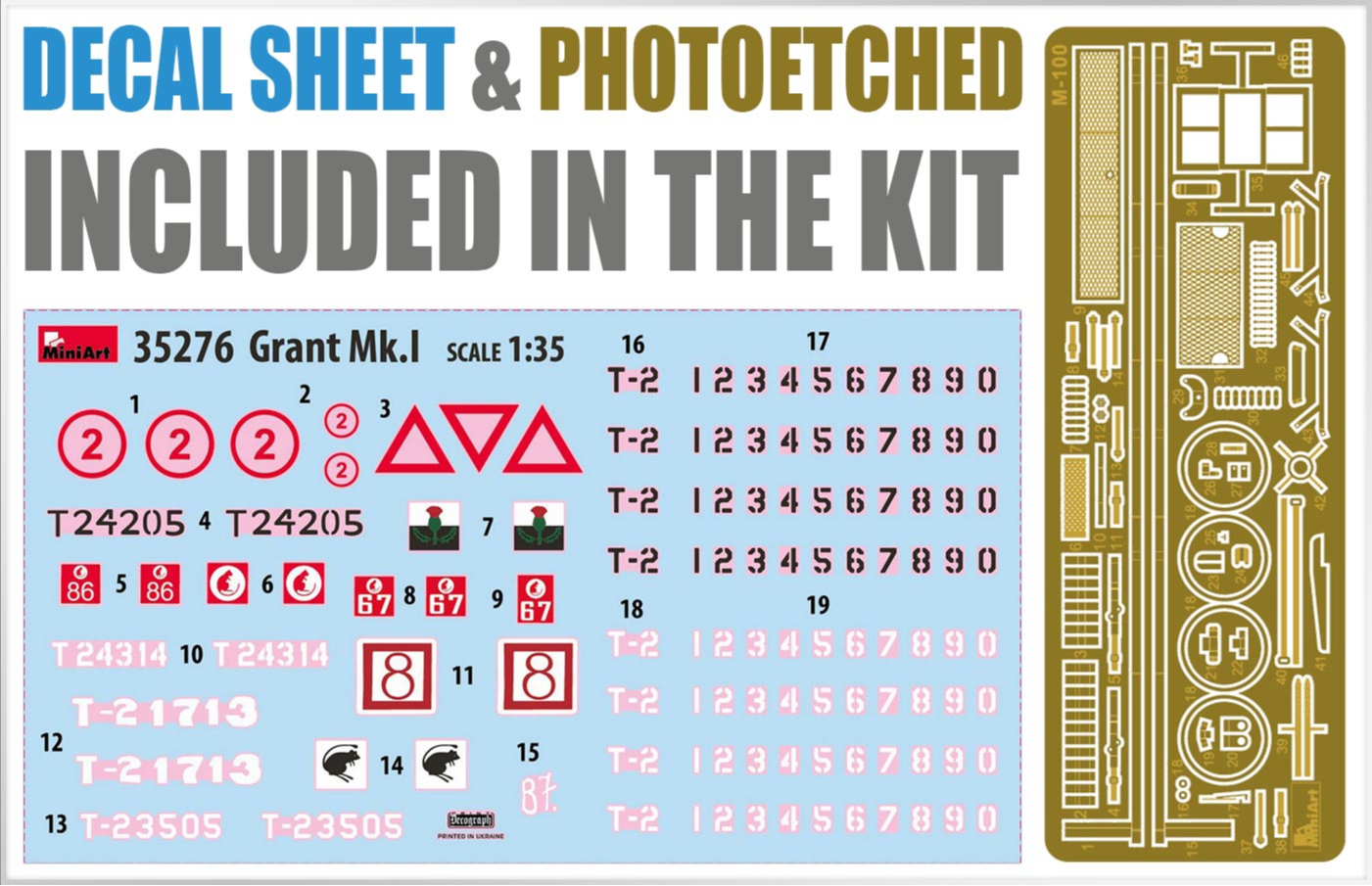 Fotograbados de la maqueta del tanque británico Grant Mk.I en escala 1:35 de Miniart referencia 35276
