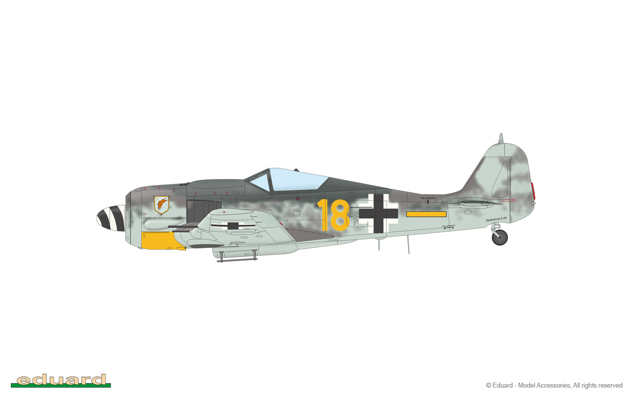 Decoración 3 de la maqueta del caza alemán Fw-190 A7 en escala 1:48 de Edurad referencia 82138