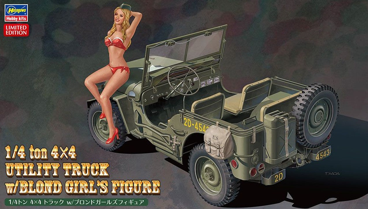 HASEGAWA (1/24) 1/4 ton 4x4 Utility Truck w/Blond Girl's Figure