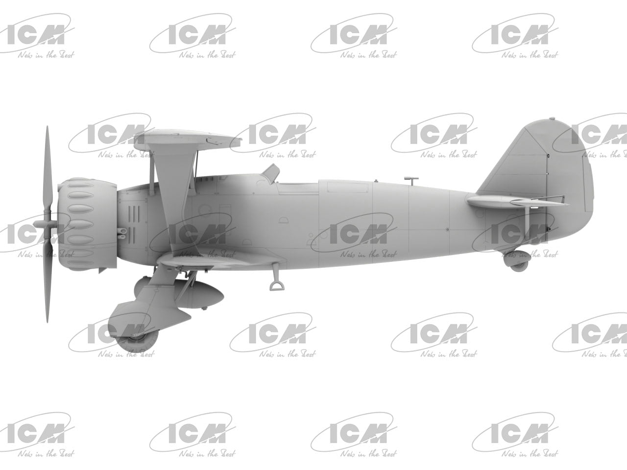 Vista lateral izquierda de la maqueta del bombardero ligero alemán que sirvió en el Legión Cóndor durante la Guerra Civil Hs 123 A1 en escala 1:32 de ICM referencia 32016
