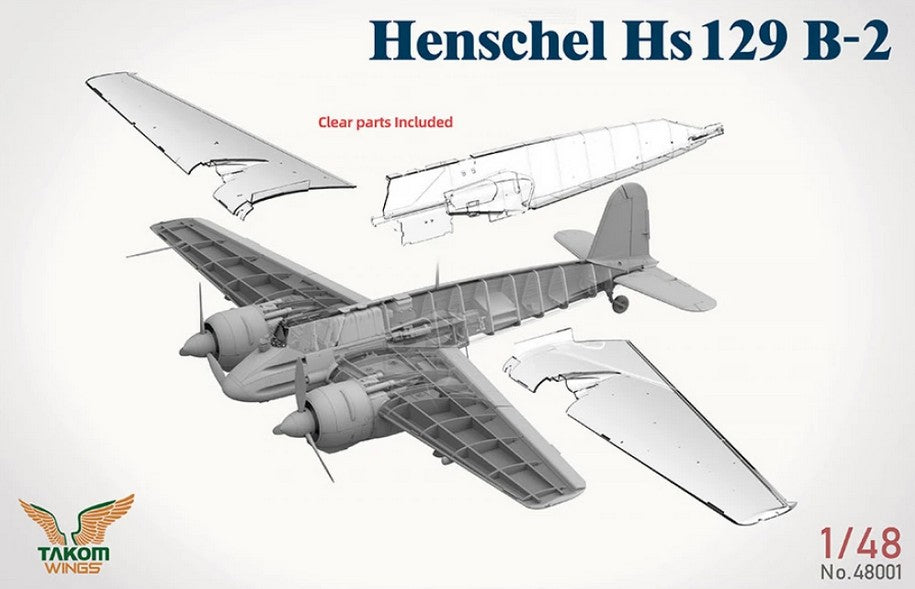 Interiores HS-129 B2 de la caja edición especial y limitada con 2 Hs-129, pilotos y Panther, todo en escala 1:48 de Takom referencia 48001W