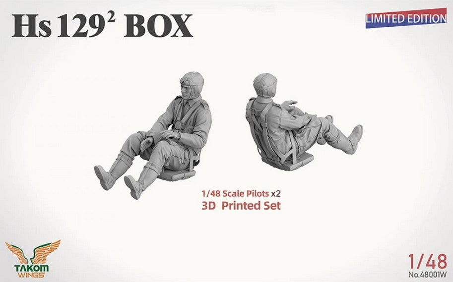 Pilotos de la caja edición especial y limitada con 2 Hs-129, pilotos y Panther, todo en escala 1:48 de Takom referencia 48001W