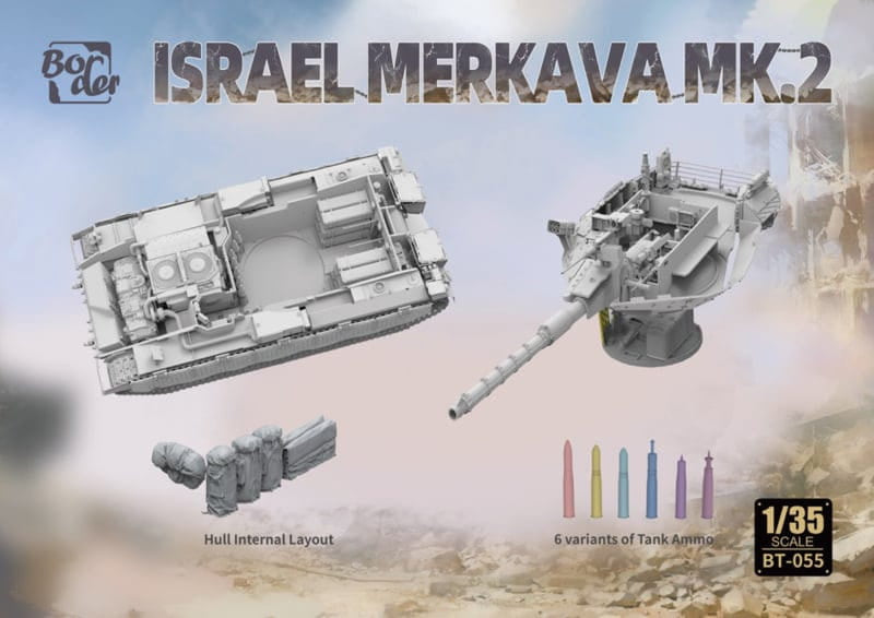 Detalles de interiores de la maqueta del carro de combate israelí Merkava Mk.2 con interiores en escala 1:35 de Border Model referencia BT-055