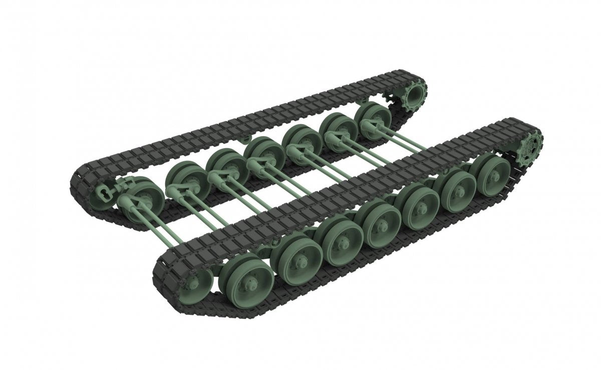 Tren de rodaje de la maqueta del carro de combate Leopard 2 A8 en escala 1:35 de Amusing Hobby referencia 35A058