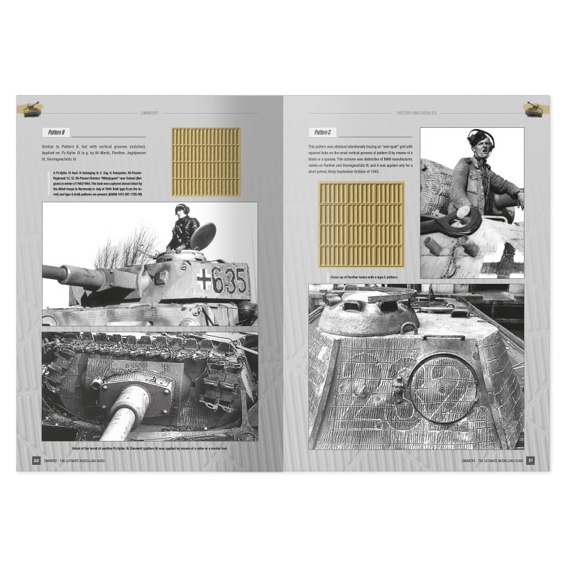 Pagina de fotos 1  del libro guía de modelismo para hacer Zimmerit de Ammo referencia 6312