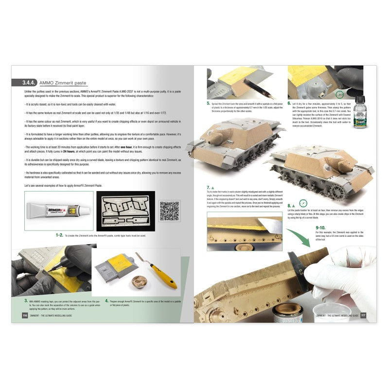 Pagina de guías 1  del libro guía de modelismo para hacer Zimmerit de Ammo referencia 6312