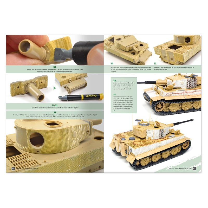Pagina de guías 2  del libro guía de modelismo para hacer Zimmerit de Ammo referencia 6312