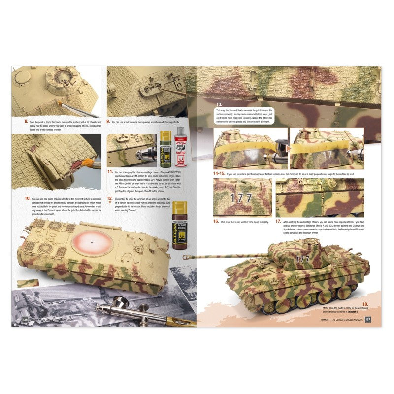 Pagina de guías 3 del libro guía de modelismo para hacer Zimmerit de Ammo referencia 6312