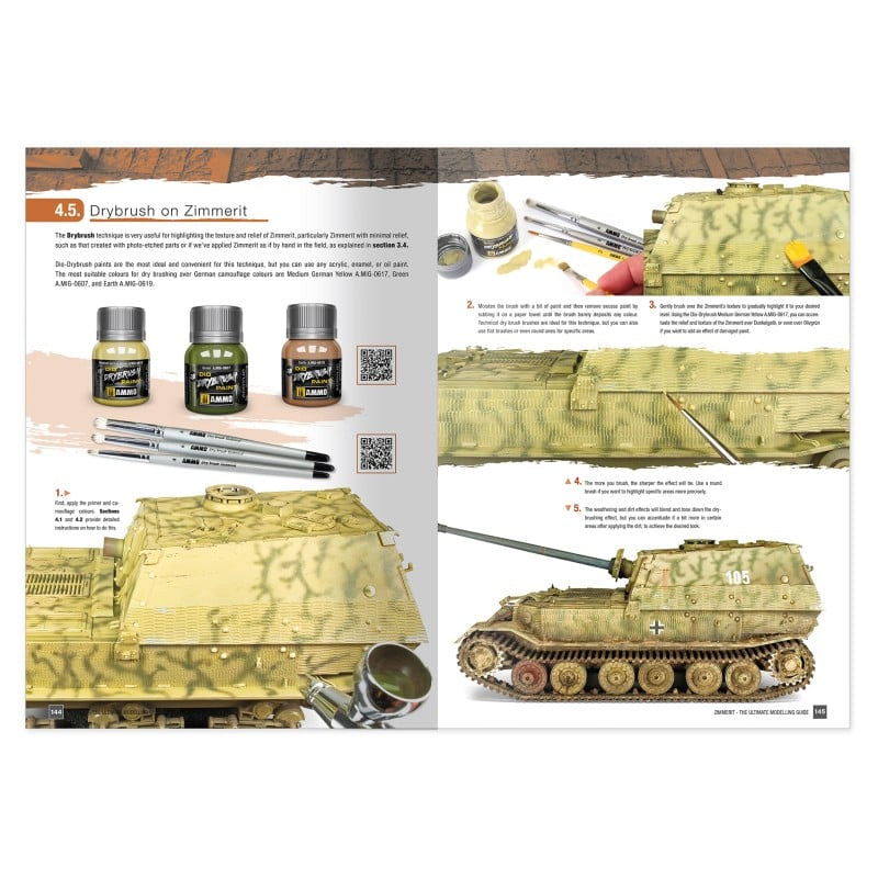 Pagina de guías 4  del libro guía de modelismo para hacer Zimmerit de Ammo referencia 6312