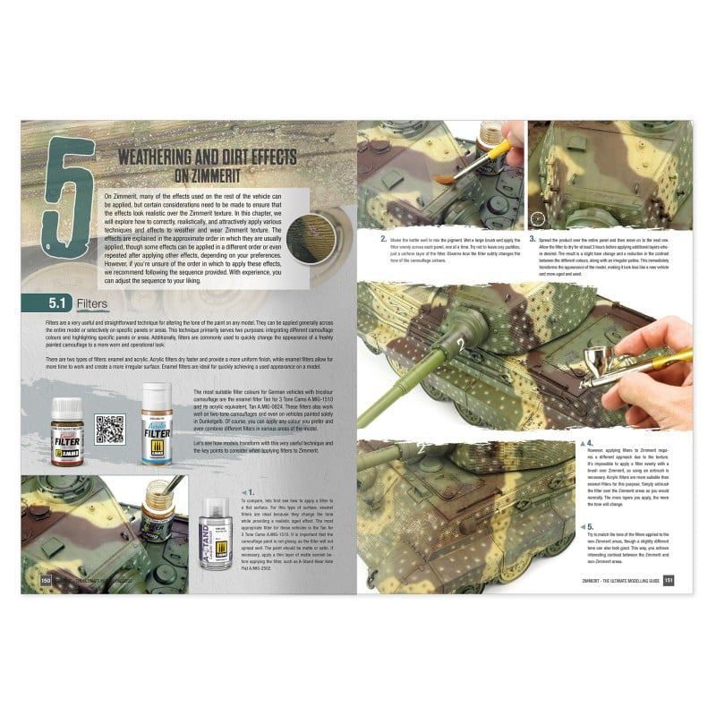 Pagina de guías 5  del libro guía de modelismo para hacer Zimmerit de Ammo referencia 6312