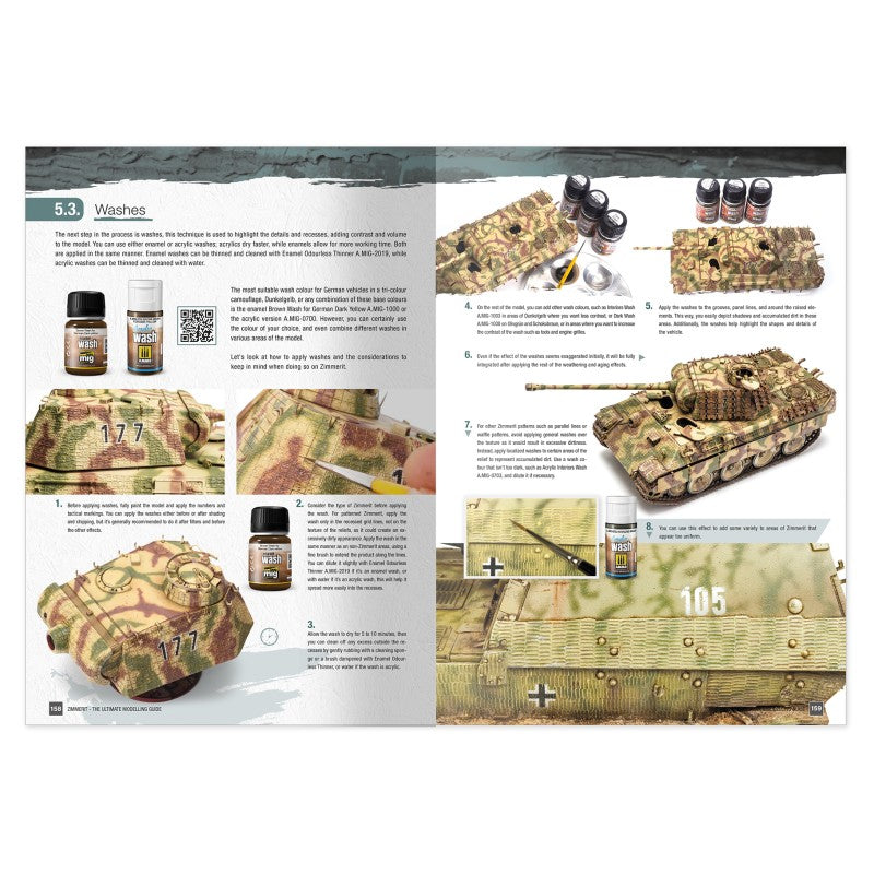 Pagina de guías 6 del libro guía de modelismo para hacer Zimmerit de Ammo referencia 6312