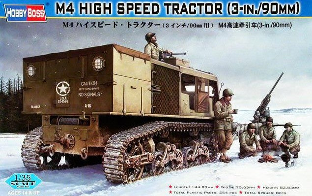 Portada del tractor rapido norteamericano para transporte de piezas de AA de 90mm Hobby Boss 82407 en escala 1:35
