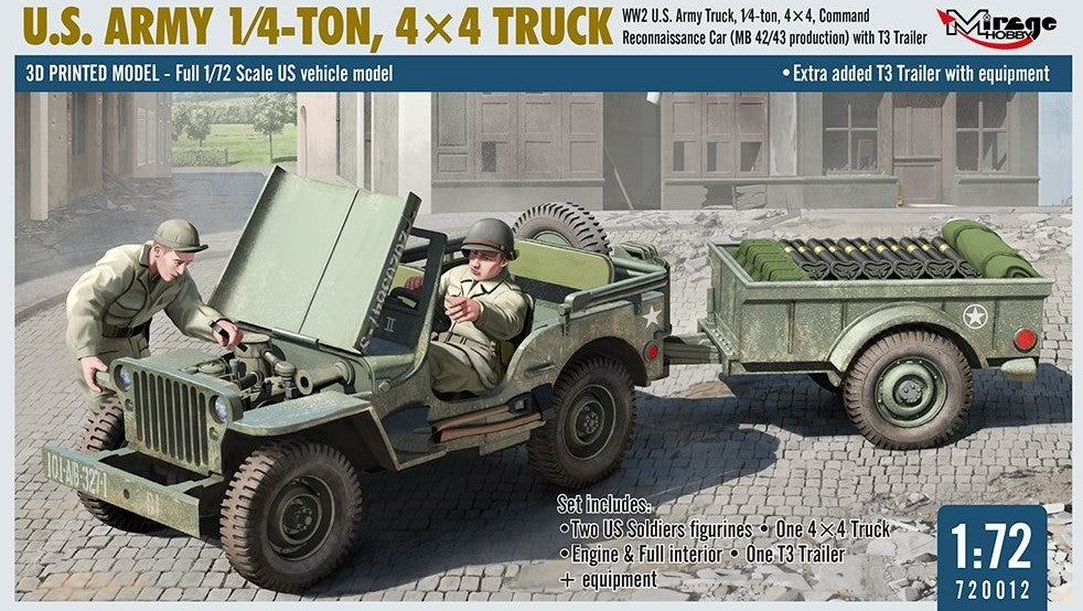 MIRAGE HOBBY (1/72) U.S. Army 1/4 Ton, 4x4 Truck