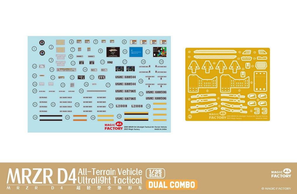 MRZR D4 Vehiculo ligero tactico de exploracion Dual Combo Magic Factory 2005 en escala 1/35 fotograbados y calcas