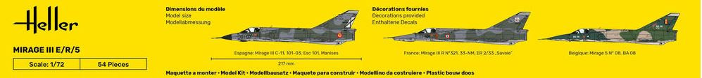Mirage III E de Heller en 1:72 80323 Esquema de Pintura