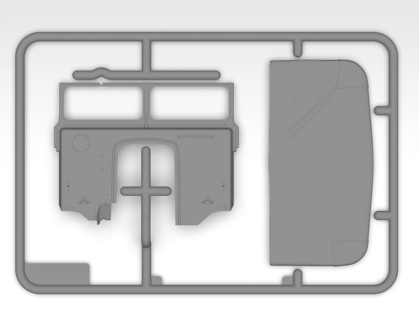 Grapa 1 de la maqueta del camión de mando de Montgomery en escala 1:35 de ICM referencia 35604