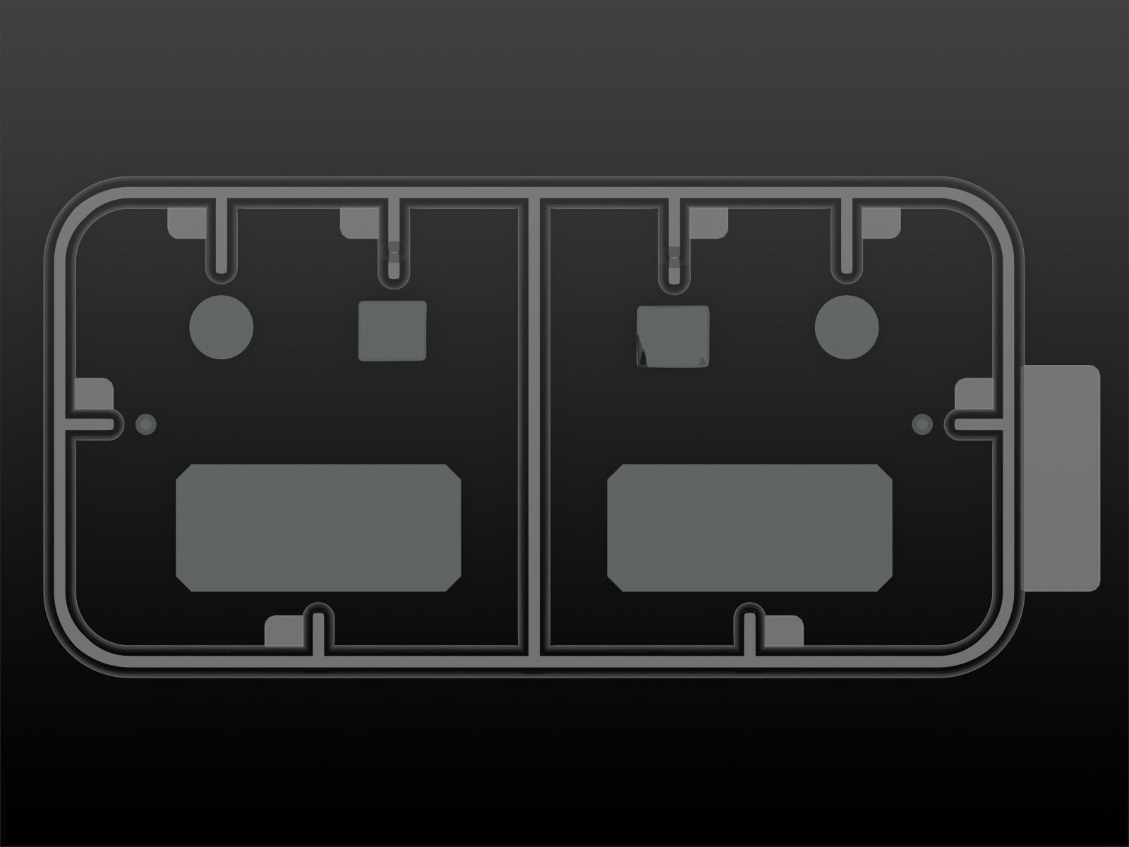 Transparentes 2 de la maqueta del camión de mando de Montgomery en escala 1:35 de ICM referencia 35604