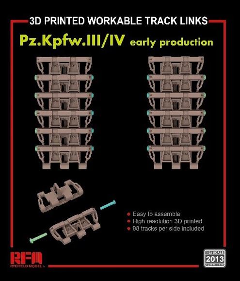 RYE FIELD MODEL 3D Printed Workable Track Links for T-34