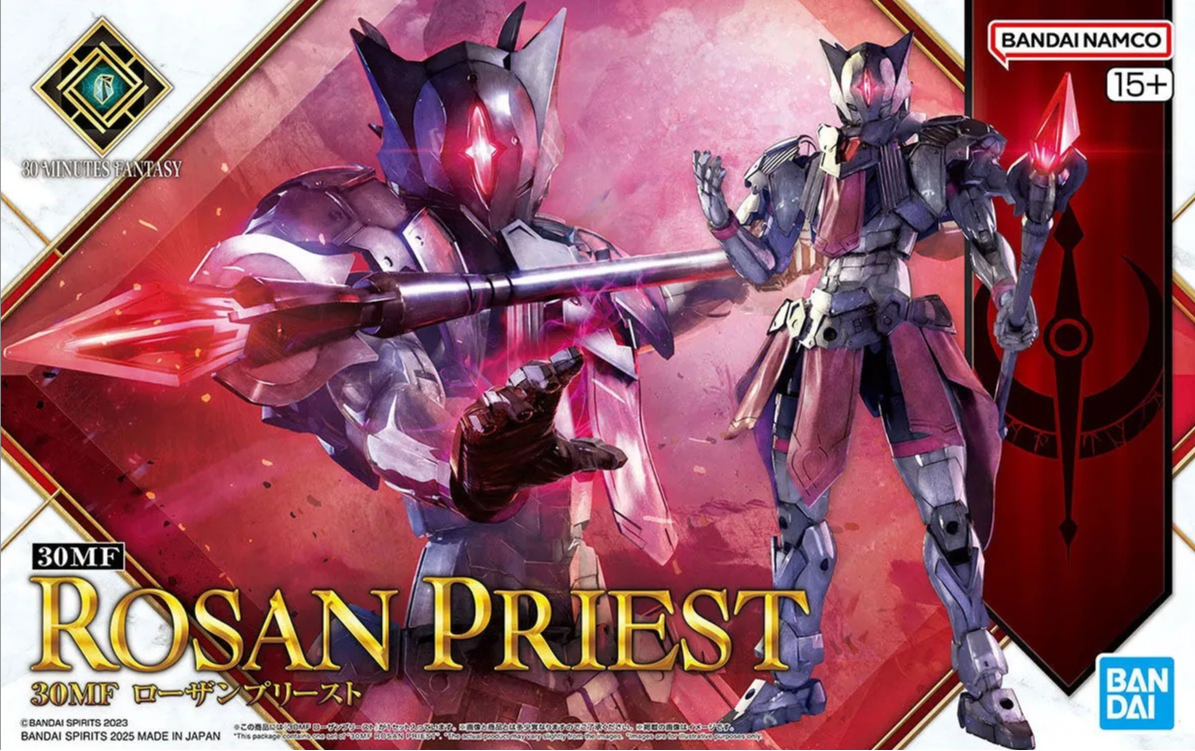 Portada de la caja de la figura Gundam Rosan Priest en escala 1/144 de Bandai con referencia 68339