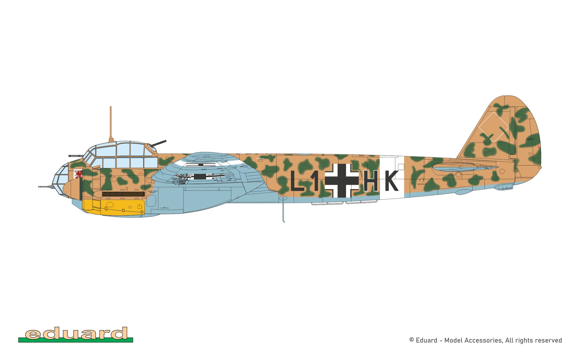 Esquema de pintura 6 de la maqueta del bombardero alemán Ju 88 A-4 en escala 1:48 de Eduard referencia 11194